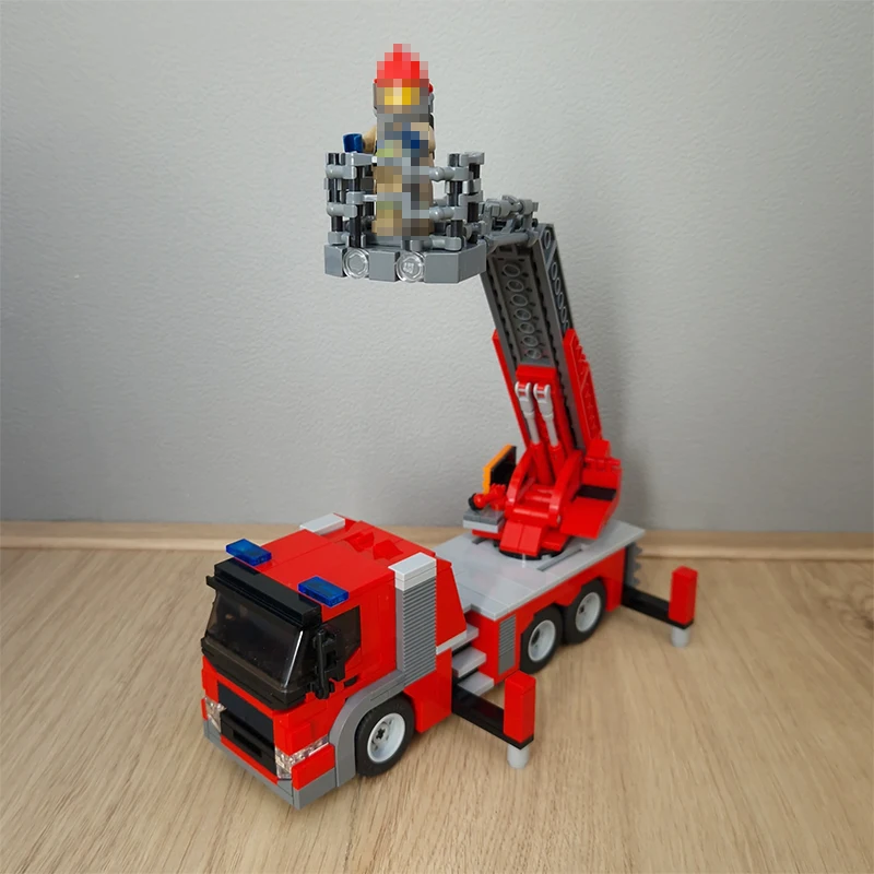 MOC Hot City Series Bricks Deventer Fire Ladder Truck importer nights Model Analyste, DIY Puzzle Assembling, Strengthening Toys, Christmas Gift for Boys