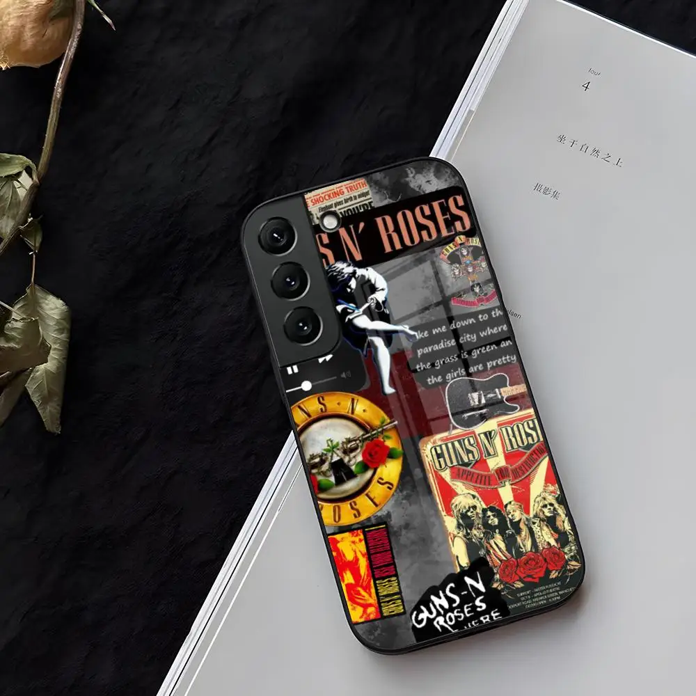 Guns N Roses Rock Band Phone case Glass for Samsung Galaxy S21 S22 S20 S24 S23 Ultra Fe Plus A16 A34 A54 A24 A52 Coque