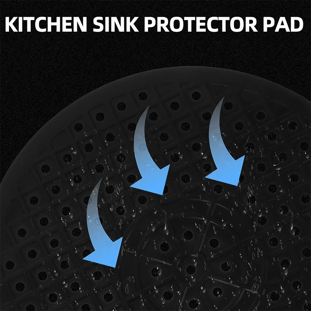 

1pc Kitchen Round Rubber Drying Protector Pad Drain Dishware Countertop Sinkware Protection Foldable Dishwasher Safe Hollow