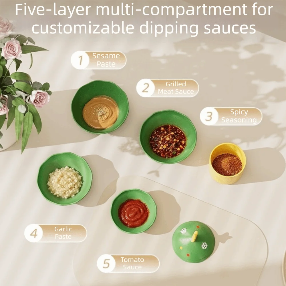 Splicing Platter Plastic Christmas Tree Dipping Dish Durable Dustproof Sauce Dish Ornaments Mini Fruits Bowl Home