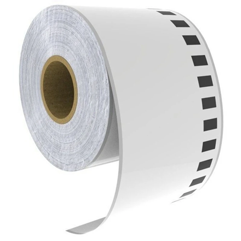 Recarga rolos compatível DK-22205 etiqueta, 62mm x 30.48m, contínua compatível para impressora de etiquetas Brother, papel branco, DK22205, 5 rolos