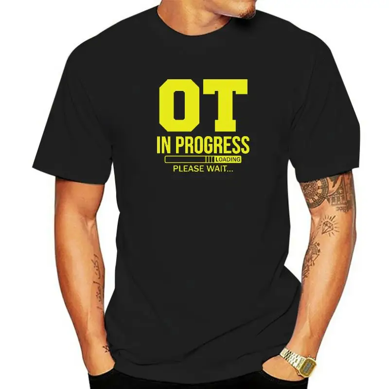 Funny Occupational Therapy In Progress T-Shirt Street Hip Hop Cotton Therapist Short Sleeve Job Work T Shirt Top Tees