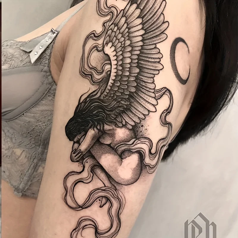 

6 large herbal tattoo stickers, lasting 7 to 15 days, waterproof and wear-resistant, with a realistic effect