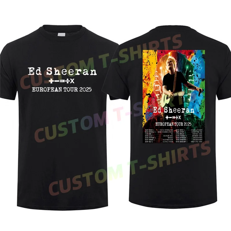 

2025 Men T Shirt Casual Ed Sheeran European Limited Tour 2025 T-shirt Graphic Summer Short Sleeves 100% Cotton S-3XL