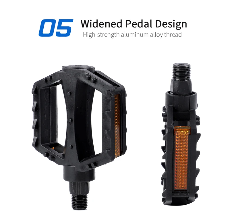 1 Paar flache Fahrradpedale aus Kunststoff, rutschfeste Plattformpedale, Fahrradzubehör für Mountainbikes, Fahrräder mit festem Kettenblatt, Outdoor-Sport – Detail 11