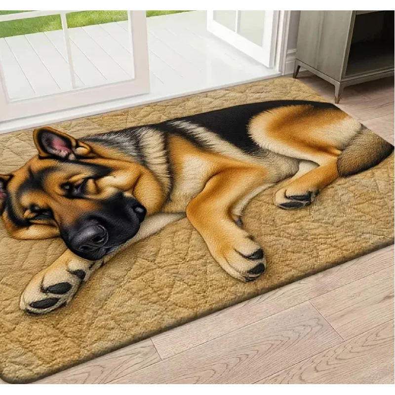VIKAMA Non-Slip German Shepherd Doormat Soft For Bedroom Living Room Home Decor