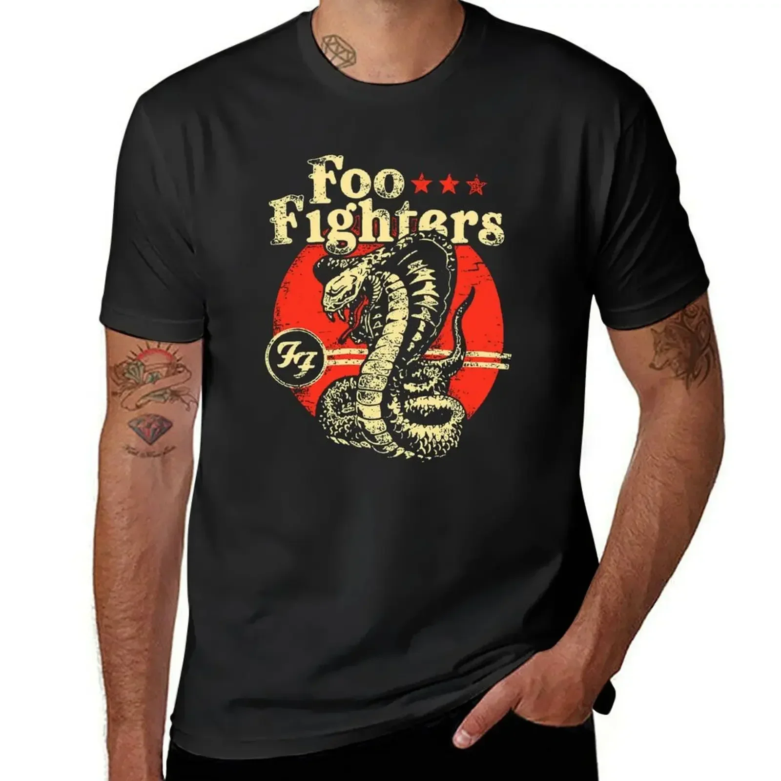 Big Black FooFighter Snakes || 002 T-shirt plus sizes animal prinfor boys shirts graphic tees T-shirts for men cotton