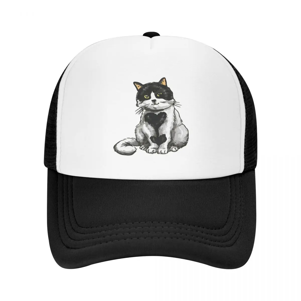 

Cute Black and White Cat Baseball Cap Luxury Man Hat Anime Hat Luxury man cap Golf Women Hats Men's