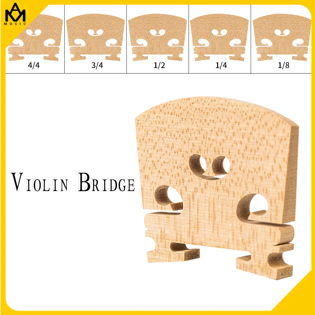 

French Style Violin Bridges Fiddle Maple Wood For 4/4 3/4 1/2 1/4 1/8 Size Instrument Accessories Strings Bridge Parts