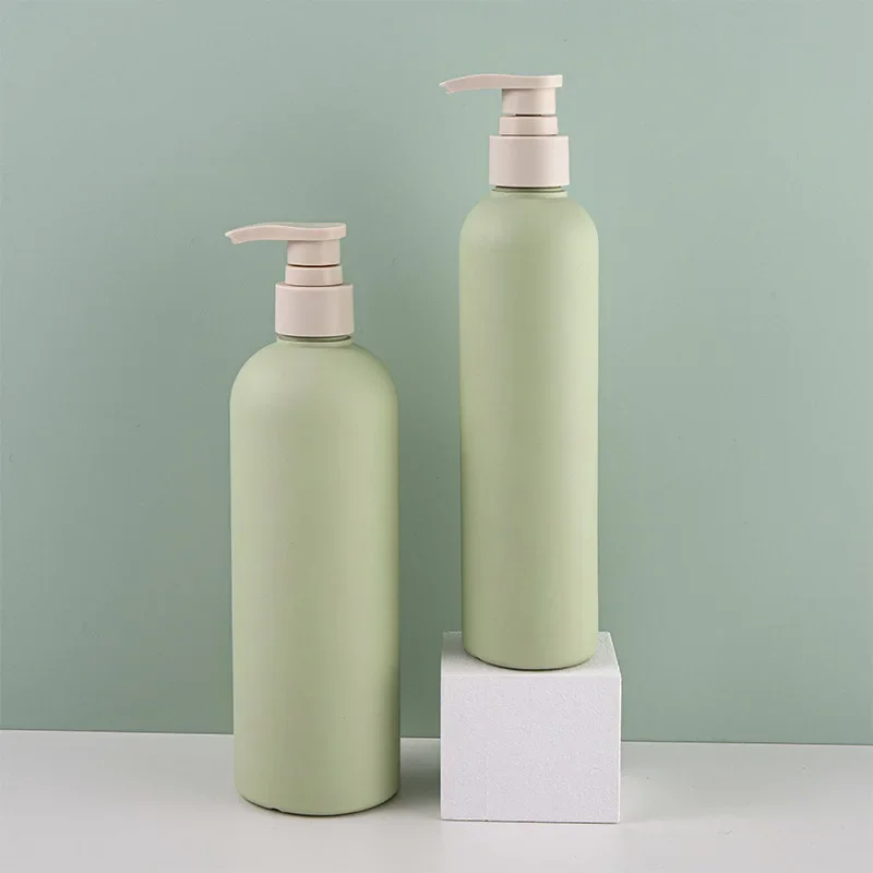 Green Empty Plastic Pump Lotion Shampoo Bottle Cosmetic Container Acrylic Pump Head 200ml 300ml 500ml Refillable Bottles