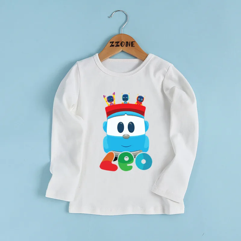 Hot Sale Leo The Truck Tv Show Cartoon Print Kids T shirt Children Funny Clothes Baby Boys and Girls Long Sleeve T-shirt,LKP5481