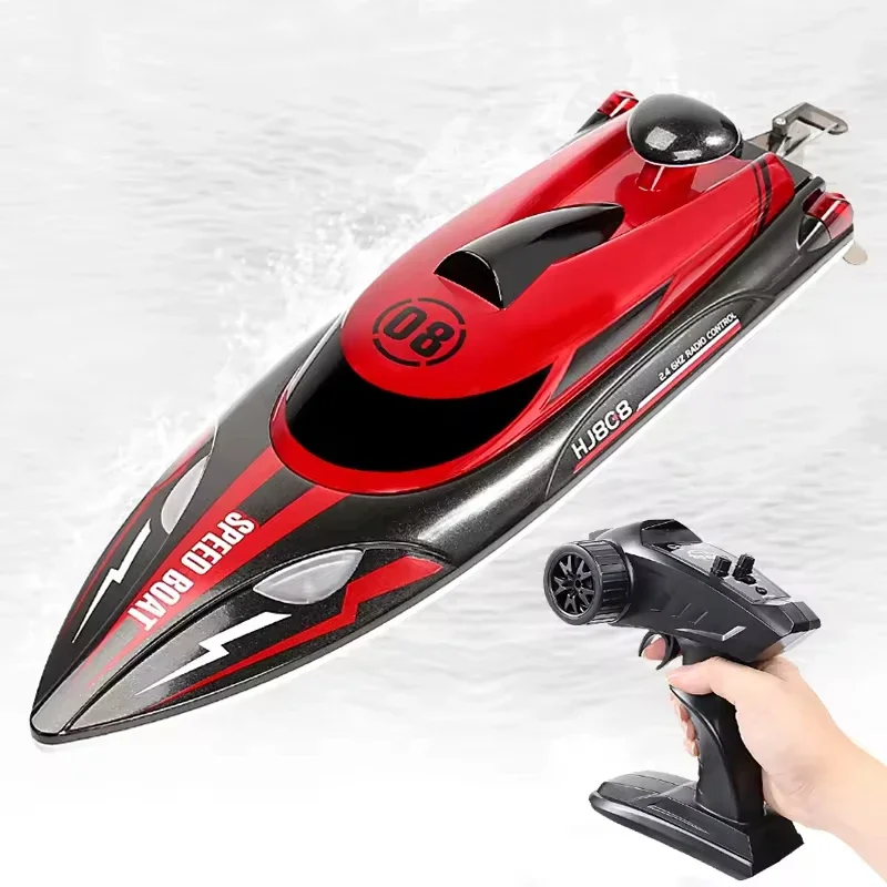 

High Speed 25KM Hour RC Boat 2.4G Water Boats Model Kids Toys Waterproof Colorful Night Navigation Lights Athletic Boys Gift