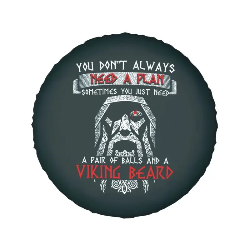 Viking Beard Gifts Tire Cover 4WD 4x4 SUV Valhalla Spare Wheel Protector Fit for Toyota Land Cruiser Prado 14