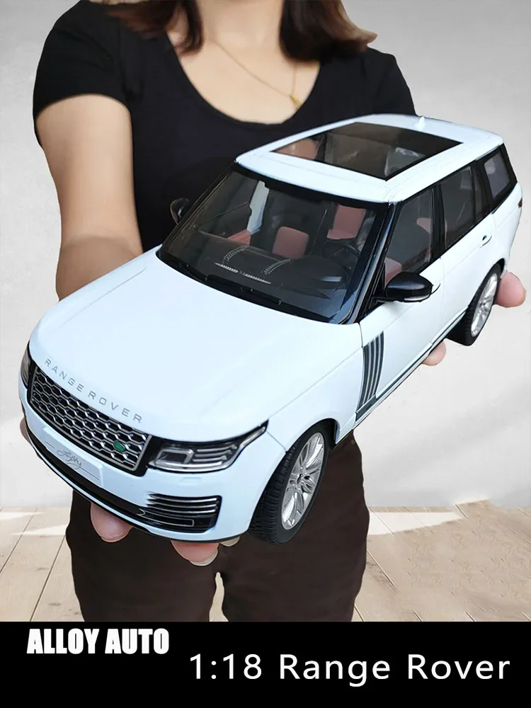 1:18 simulação grande land rover range rover liga modelo de carro som e luz puxar para trás carro de brinquedo meninos coleção decoração presente