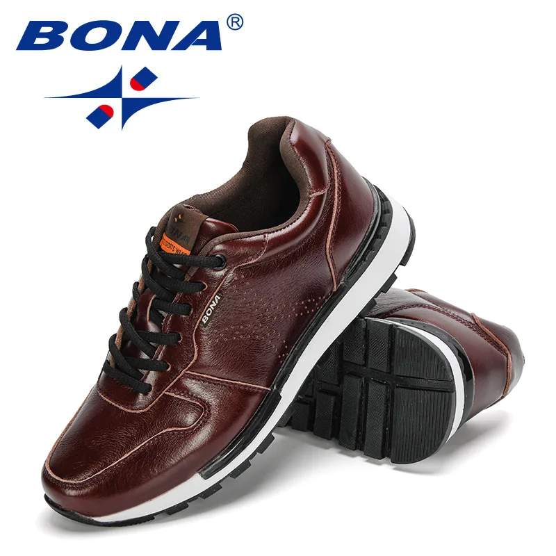 BONA New Designers Business Dress Shoes Genuine Leather Formal Office Men Shoes Party Fashion Wedding Man Footwear Trendy