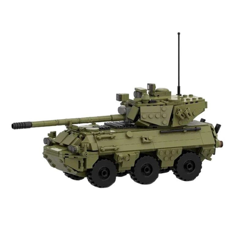 PTL02 Wheeled Assault Gun Model MOC Building Bricks War Equipment Modular Technology Gifts Holiday Assemble Children Toys Suit