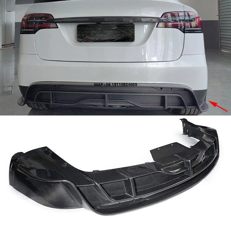 

For Model X 2023 Rear Lip Diffuser Spoiler Dry Carbon Fiber Rear Bumper Diffuser