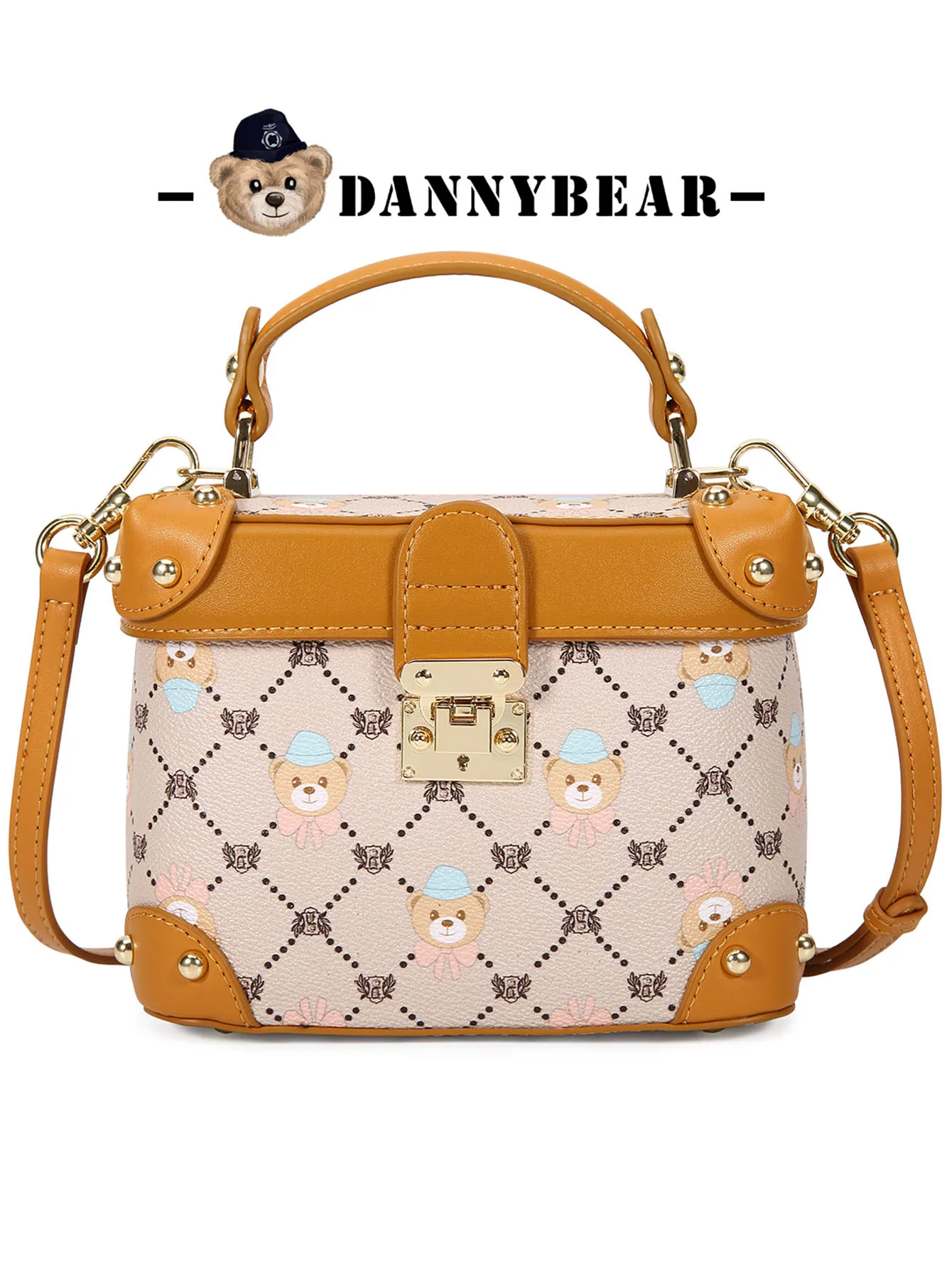 DANNY BEAR Luxury Handbag PU Shoulder Bags Fashion Vintage INS Crossbody Bag New Trendy Handbags for Women Portable Bucket Tote