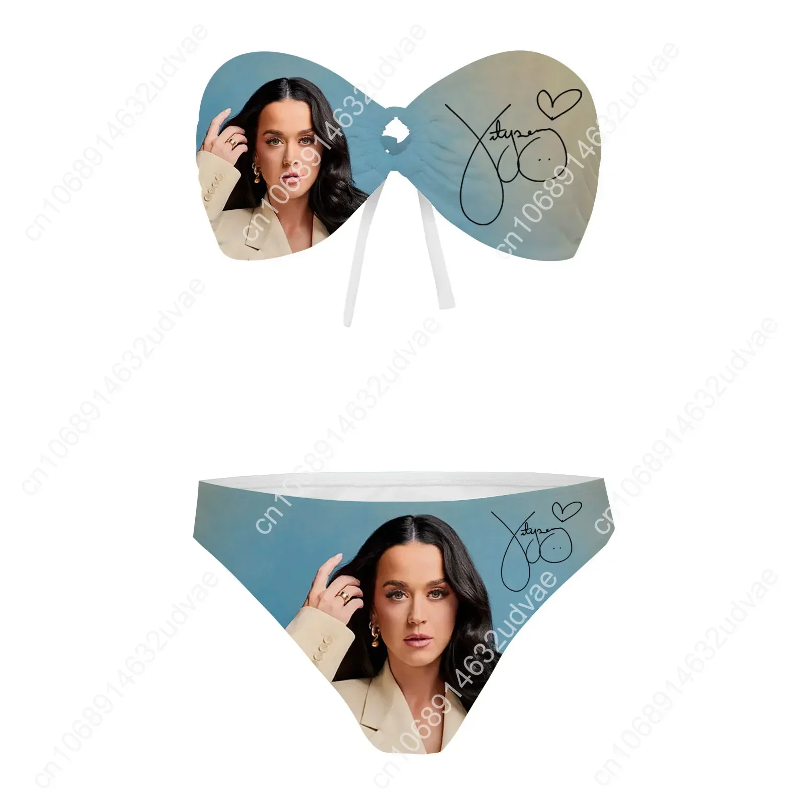 Katy Perry Strapless Swimsuit Womens Bathing Suits Personalized Fashion Swimwear Pool Party Sexy Bikini Customize Beachwear