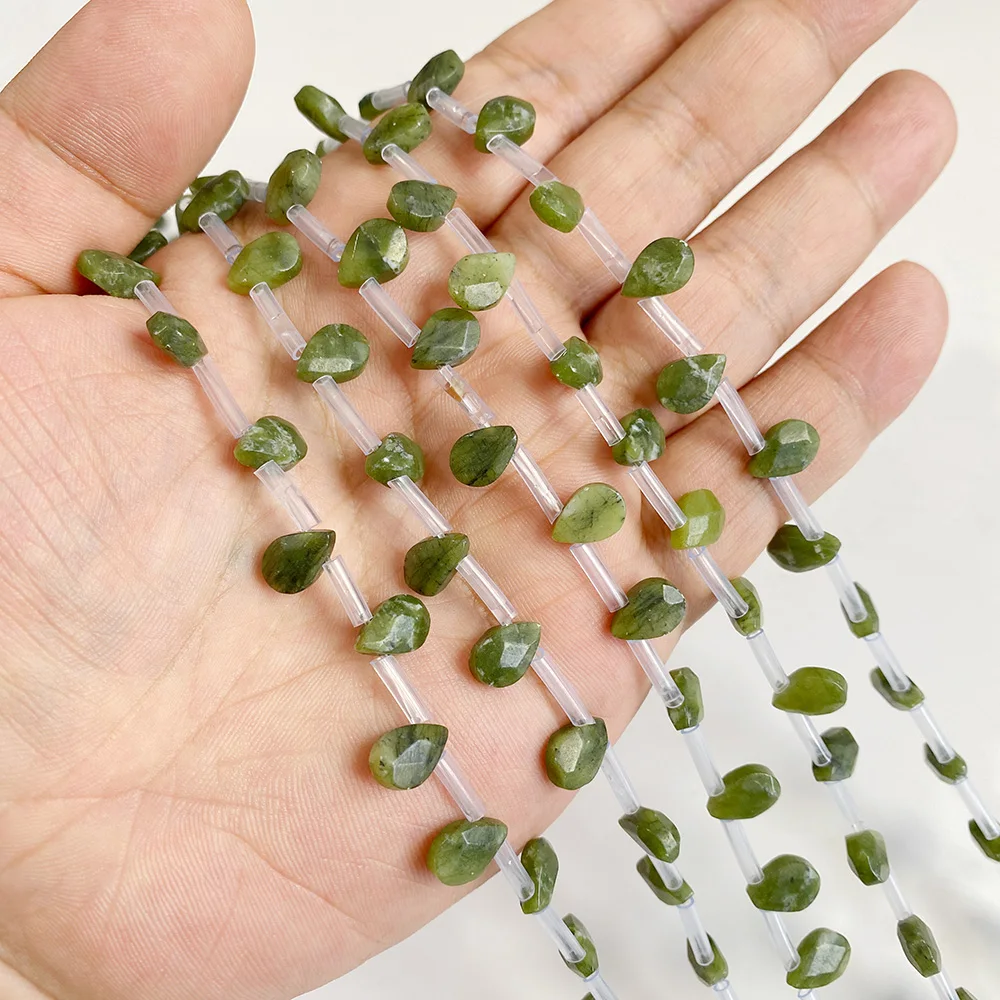 6x9mm Naturstein-Tropfenperlen Rosenquarz Amazonit Jade lose Perlen für handgefertigte Armbänder, Halsketten, Ohrringe, DIY-Bastelarbeiten – Detail 24