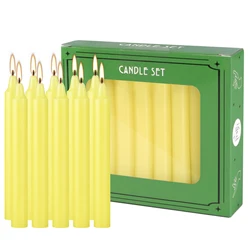 20 Yellow 4-Inch Stick Candles, Drip-Free, Smokeless, Unscented, Household Dinner Candles, Hand-Poured, High-Quality, Suitable for Churches, Homes, Weddings, Parties, Seasonal Celebrations, Emergencies, and Home Decoration, Perfect for Thanksgiving, Valentine's Day, Father's Day, Mother's Day, Teacher's Day
