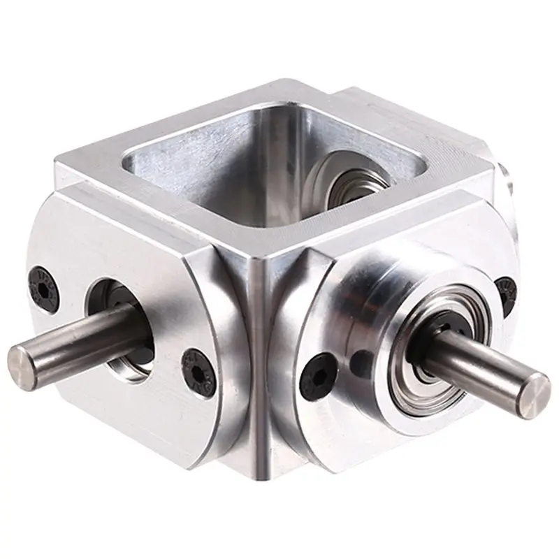 LLCS-2X Gearbox 90 Degree Right Angle Bevel Gear-Box With Mounting Hole 1:1 Shaft 1 Module 20 Teeth Bevel Gear A