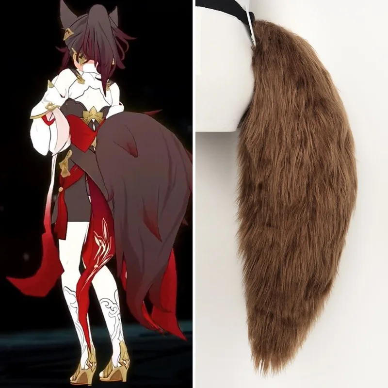 Handmade Furry Cosplay Fur Animal Tail Furry Wolf Fox Ear Halloween Christmas Anime Cosplay Costume Accessory Headwear Kids Gift