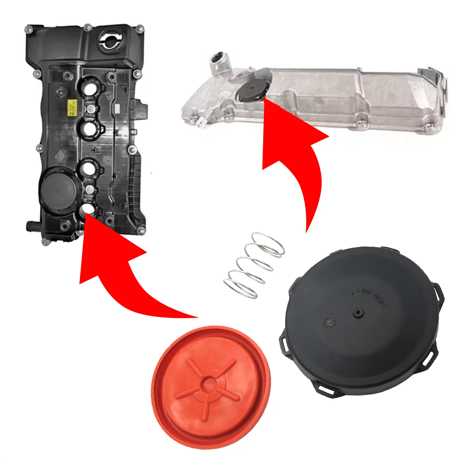 Kit de membrana de tampa de válvula PCV para BMW E46 E81 E87 LCI E90 E45 F46 320si LCI N45 N45N M56 11127521086 11127526667 11127509524