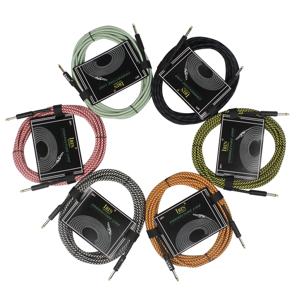 SHUFFLE Guitar Cable Wire Cord Bass Electric Box Audio Cable Guitar Noise Reduction Line Color Braided Shielded Cable 3/6/10M