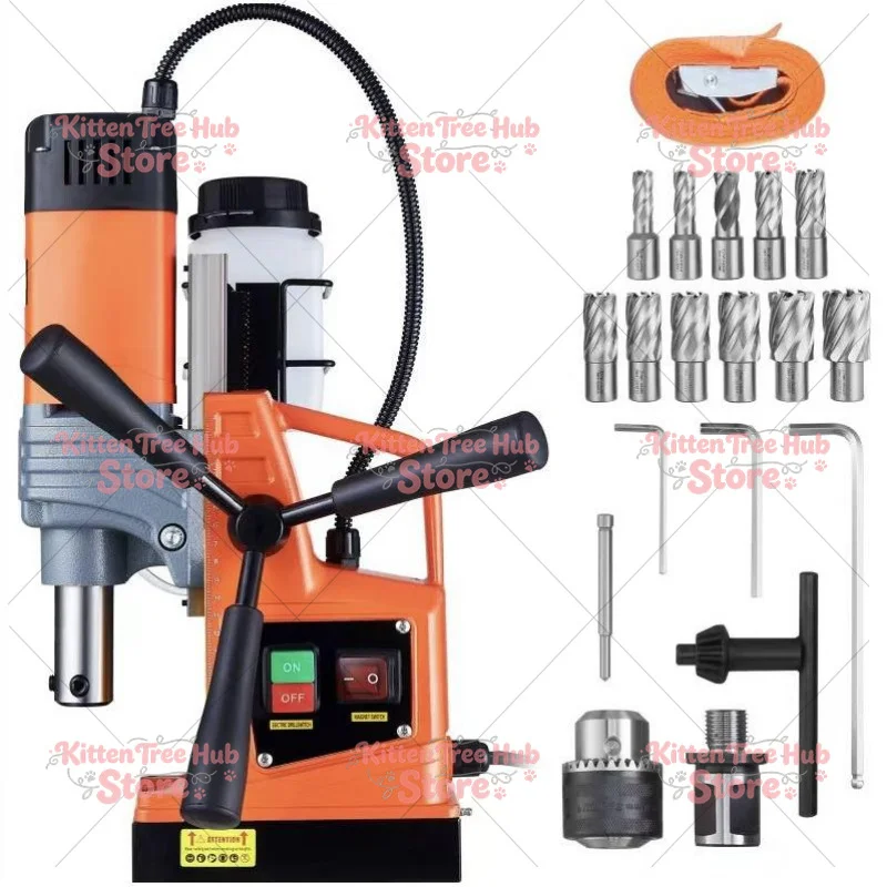 Portable Electric Magnetic Drill Press, Variable Speed Mag Drilling Machine with Boring Function