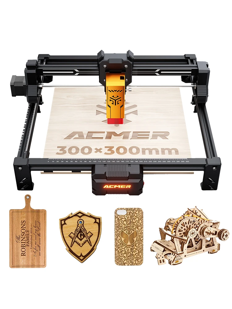 Laserowa grawerka i przecinarka ACMER S2 12W 7W 4W, obszar roboczy CNC 300*300mm do grawerowania sklejki, akrylu i skóry. — zdjęcie 2
