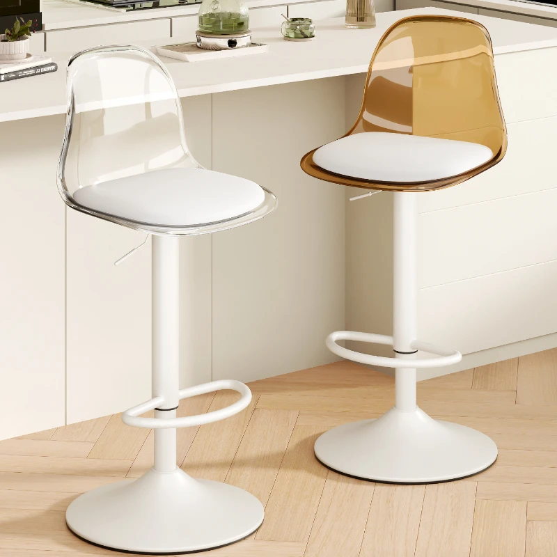 북유럽 라이트 럭셔리 모던 심플 바 의자, 홈 레스토랑, 밀크 티 숍, 커피숍, 바 프론트 데스크, 아크릴 바 가구 