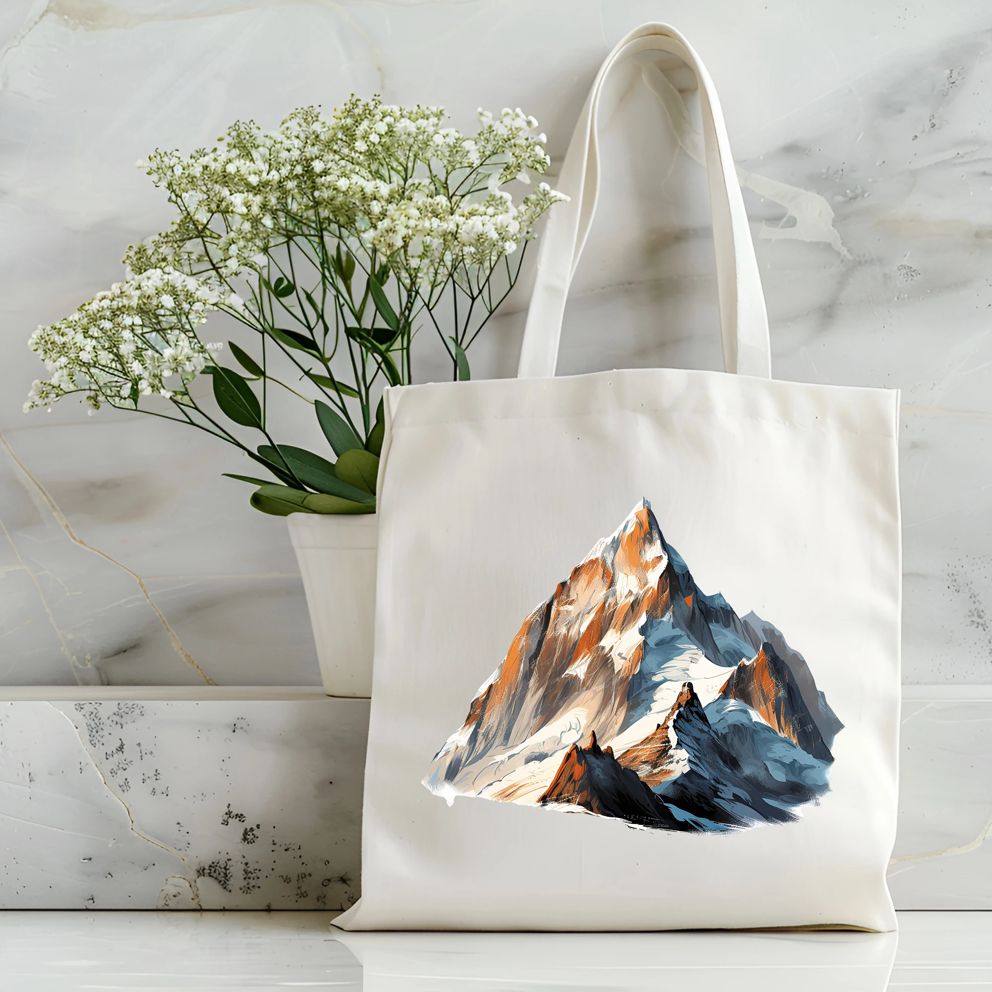 

Explore natural scenery, mountain climbing handbag, women's canvas handbag, retro single shoulder Harajuku hip-hop shopping bag