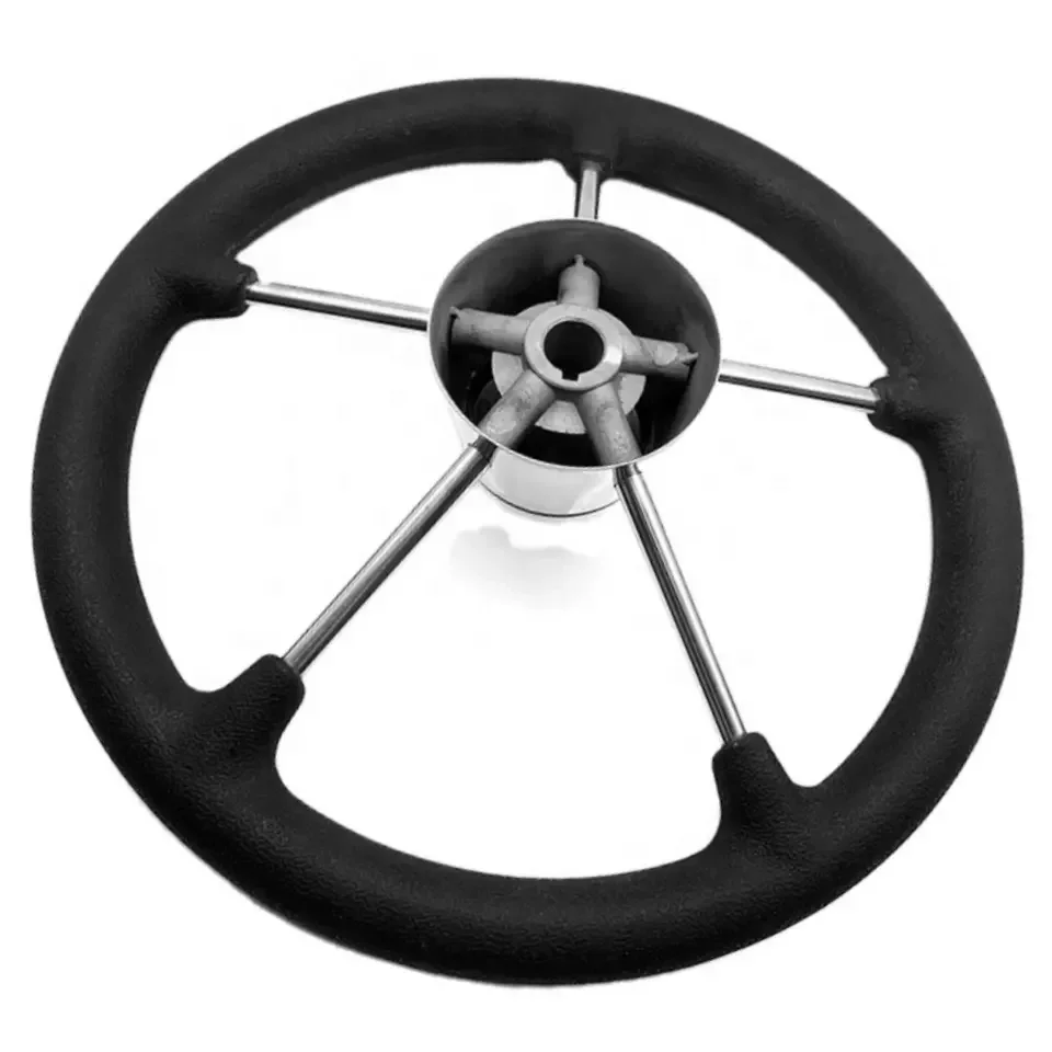 11-15 Inch Black Foam Steering Wheel Yacht 316 Stainless Steel Steering Wheel Marine Hardware Accessories