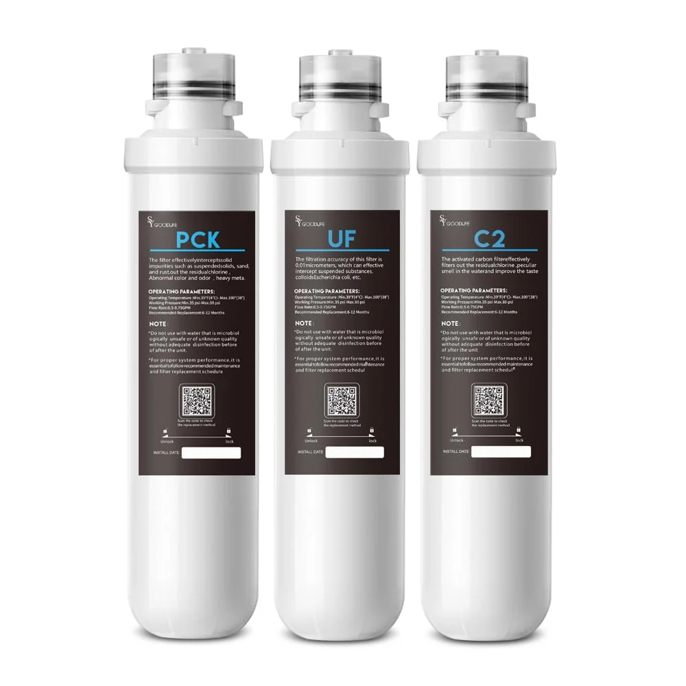 

SYGOODLlFE K5 Series 0.01 μm Under Sink Water Filter Replacement Cartridge to remove heavy metals, chlorine for K5-3 UF