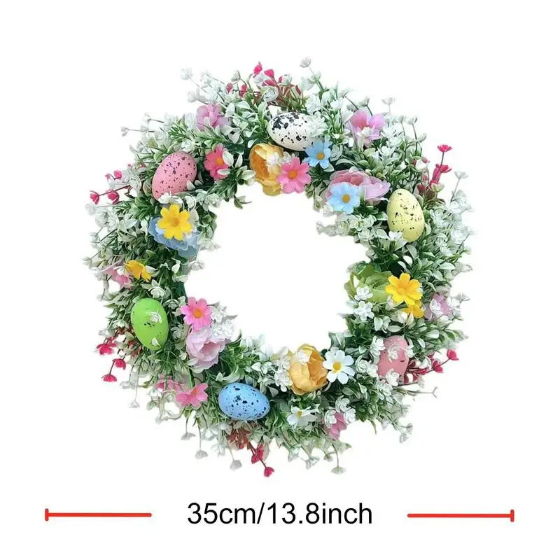 Handmade Easter Bunny Wreath Artificial Rabbit Wreath with Egg for Front Door Mantel Easter Home Wedding Party Spring Decoration