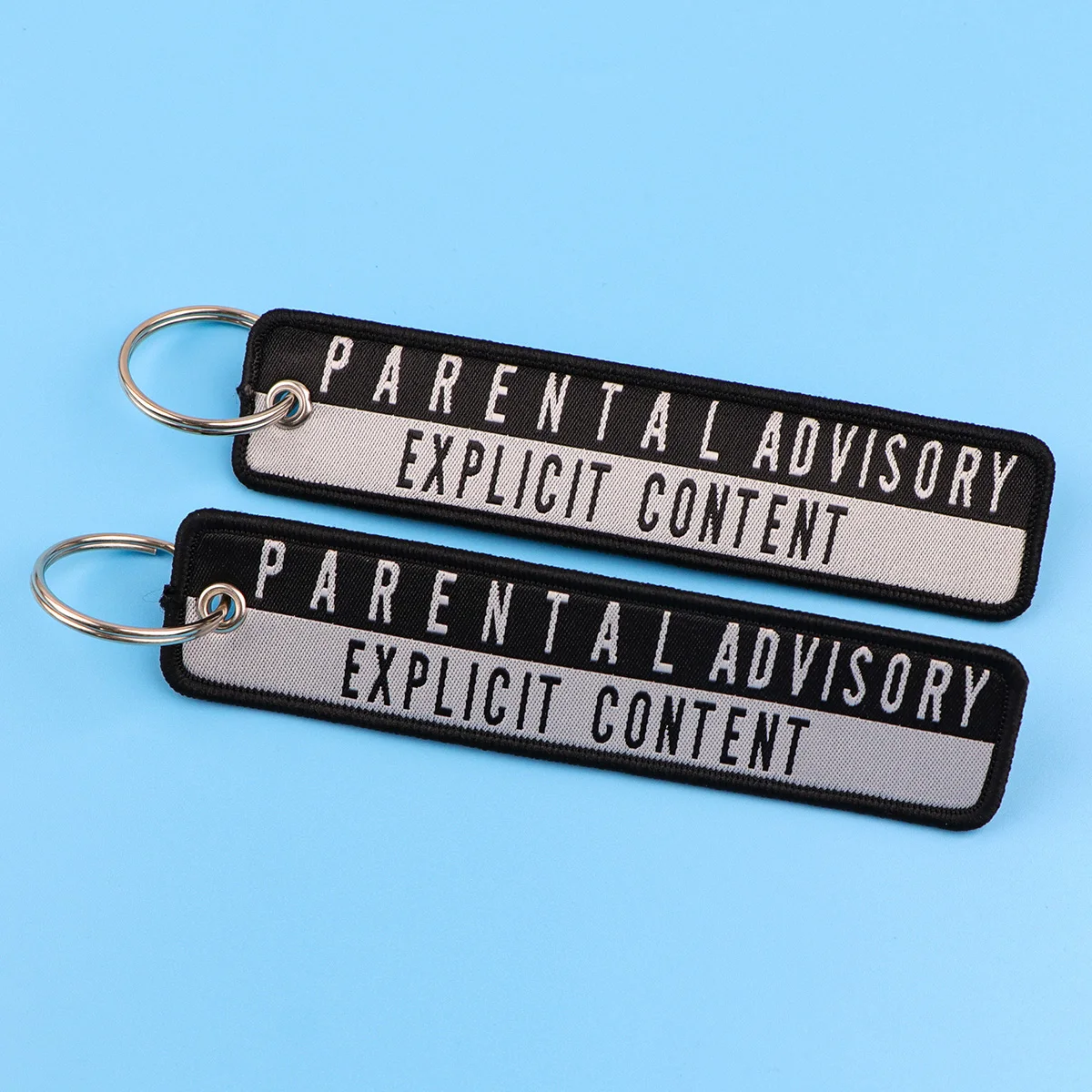 Quote Phrase Words Embroidery Key Fob Balck Keyring For Cars Backpack Chaveiro Keychain Fashion Gifts for Men Women Accessories view 4