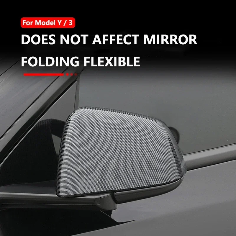 

Carbon Fiber Car Rearview Mirror Cover For Tesla Model 3 Highland ABS Rear View Mirror Decorative Shell Auto Exterior Accessorie