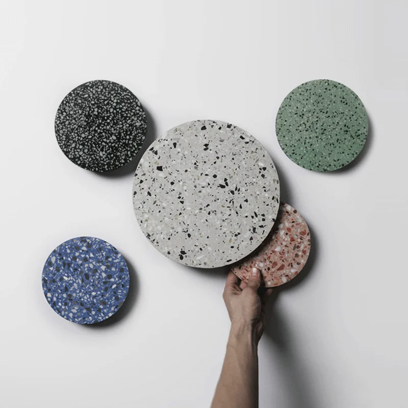 Modern Terrazzo Wall Lamp - Nordic Style Disc Shaped LED Sconce, Ceramic Bedroom Light, Living Room Decoration, Indoor Fixture