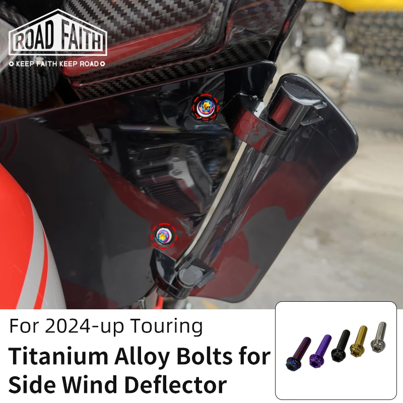 Road Faith Titanium Alloy Motorcycle Fairing Side Wind Deflector Bolt Scew for Harley 121CVO 121ST 2024-up 117 Road/Street Glide