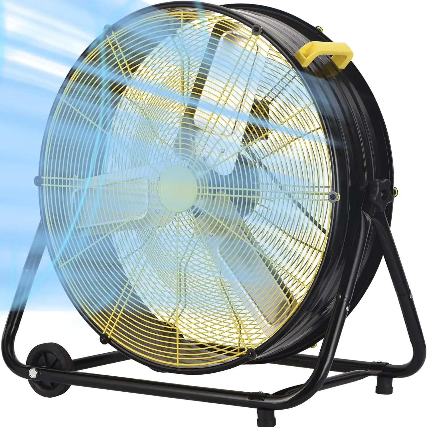 

14000CFM Heavy Duty Floor Fan, Powerful 3-Speed Air Circulator with 360° Tilt Castors,550W High Velocity Shop Fan for Warehouse,
