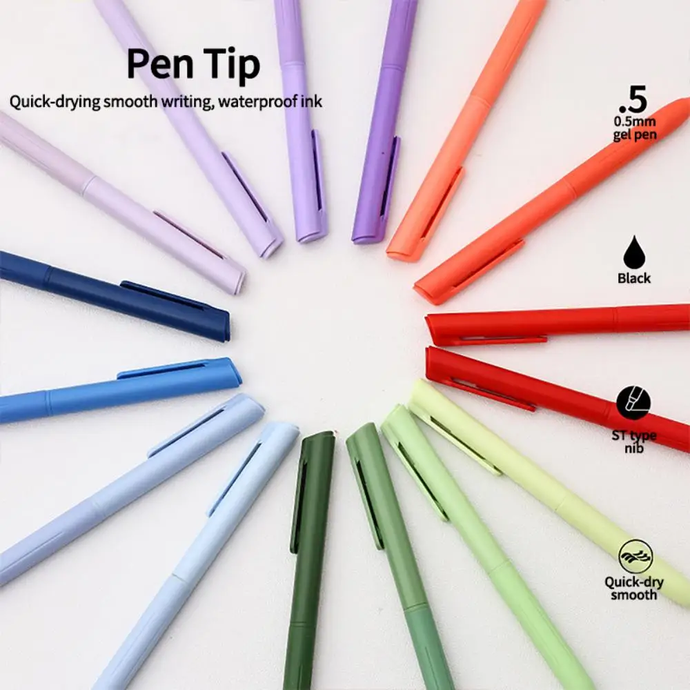 

4PCS Neutral Pen Set Gradient Retro Student Writing Pen 0.5mm Black Ink Press Neutral Pen School Office Stationery