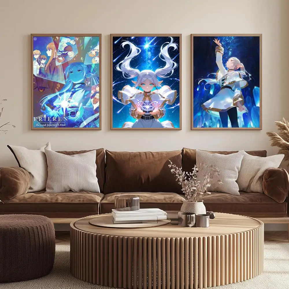 Manga Elf Fantasy F-Frieren Poster Modern  Wall Art Aesthetic Minimalist Bedroom Decor Cafe Home Gift PP