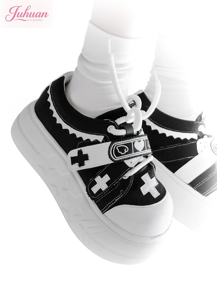 

Японские оригинальные субкультуры, парусиновая обувь в домашнем стиле, медицинские туфли на толстой подошве из сосны Y2k, туфли для торта для девочек, милые крутые туфли для доски