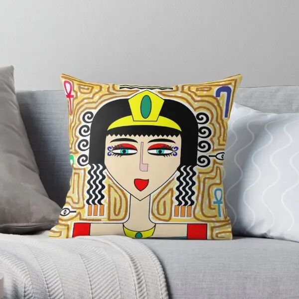 

Cleopatra Printing Throw Pillow Cover Anime Waist Decorative Sofa Soft Throw Home Bedroom Hotel Pillows not include One Side