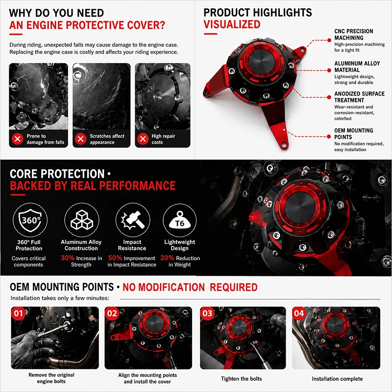 CNC Aluminum Motorcycle Engine Protector Cover Crash Guard For Kawasaki Z900 Z900ES Z900 SE 2017-2026 Anti-drop Engine Side Cove
