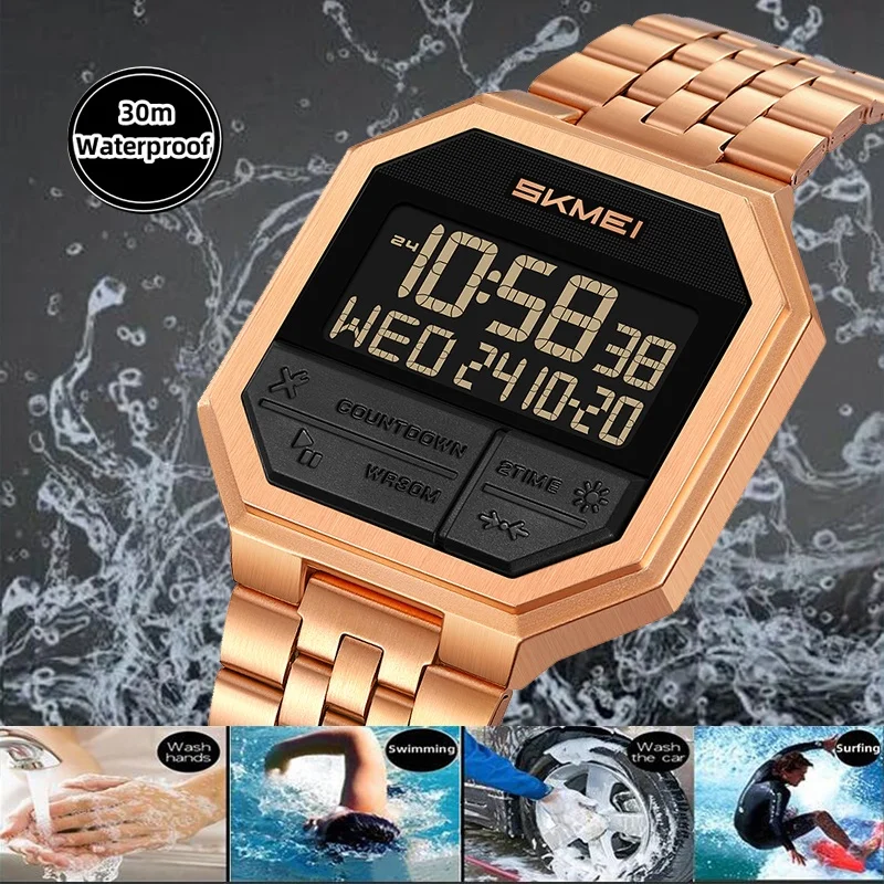 Men's Skmei Luxury Waterproof Digital Watch with LED Light