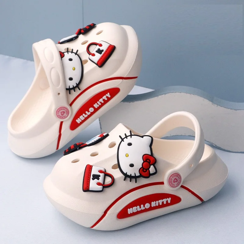 

Sanrio Hello Kitty Light Weight EVA Slippers Kawaii Kids Children Cartoon Anti Slip Soft Sole Beach Shoes Garden Holiday Gifts