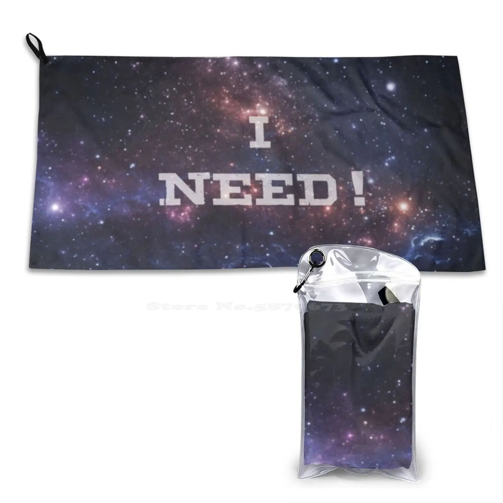 I Need Space Gym Outdoor Sports Fitness Towel Bath Washcloth Space Pattern Funny Humor Smart