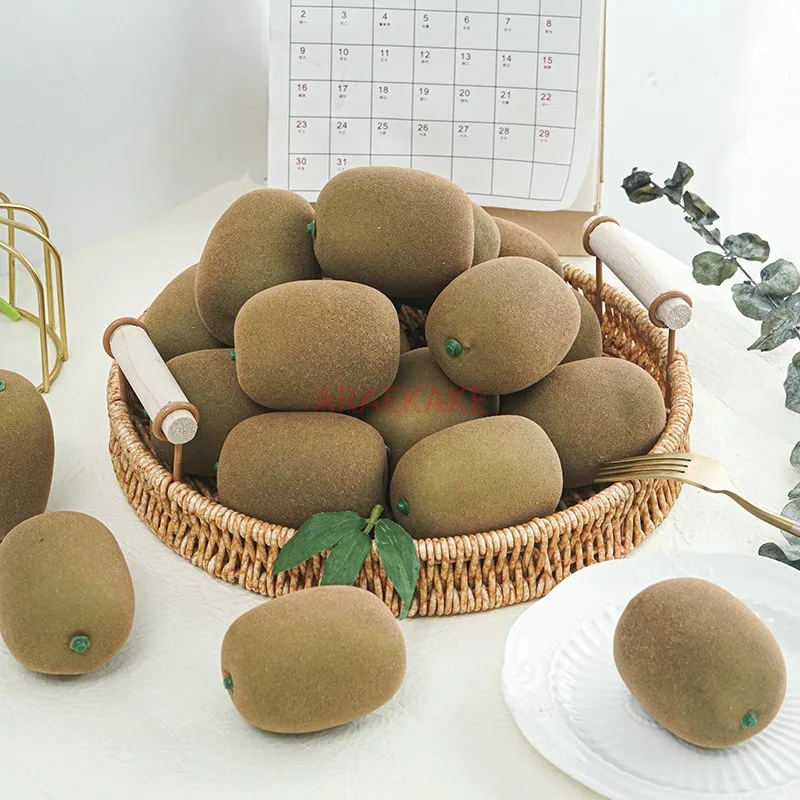 1pcs Simulation kiwi fake fruit model set, home cabinet decoration, photography props, early education